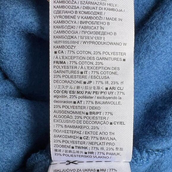 New GAP Fleece Hooded Sweatshirt Men XXL Blue Y2K Classic Skater Hoodie Normcore - Picture 7 of 14